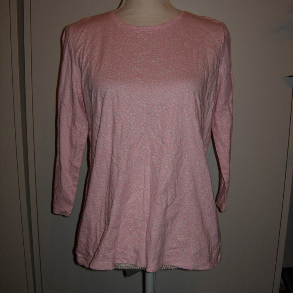 Kim Rogers Pink White Cotton Perfectly Soft T-Shirt S